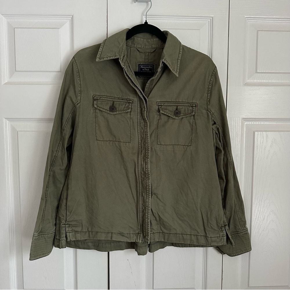 Abercrombie & Fitch Jacket Womens S Military Green Utility Field Jacket Grunge